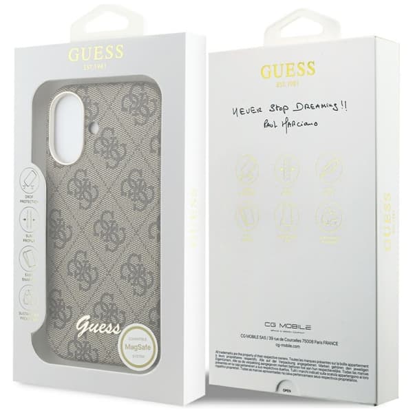 Guess  Mobilskal För iPhone 17 MagSafe 4G Script - Brun