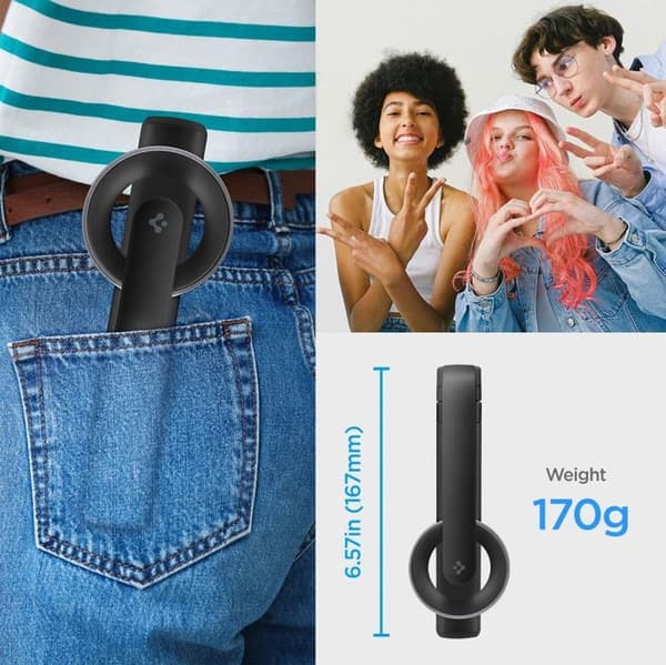 Spigen Magsafe Selfie Stick Bluetooth Stativ S571W - Sort