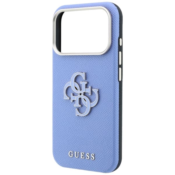 Guess Mobilskal För iPhone 18 Pro Max/17 Pro Max Grained & Big Resin Logo - Blå