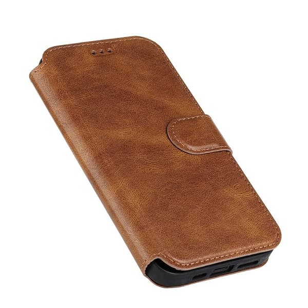 BOOM iPhone 14 Pro Plånboksfodral Calfskin - Brun