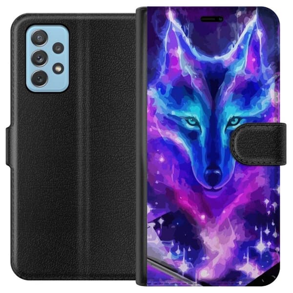 Pung Taske til Samsung Galaxy A72 5G med Neon Wolf