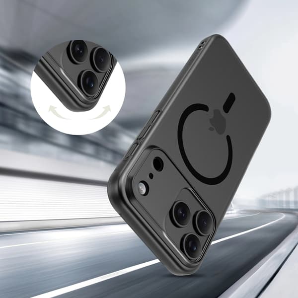 Tech-Protect Telefontaske til iPhone 17 Pro Magsafe Slim - Mat Sort