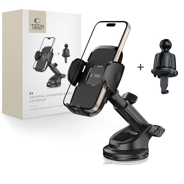 Tech-Protect Bilholder Til Instrumentbræt Og Gitter Universal V3 - Sort