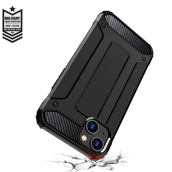 iPhone 15 Plus Hybrid Armor -kuori - Musta