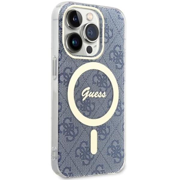 Guess Telefontaske til iPhone 15 Pro Magsafe IML - Blå
