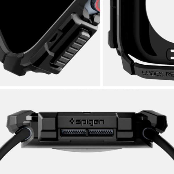 Spigen Apple Watch 10 (46mm) Etui Rugged Armor - Mat Sort