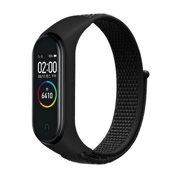 Beline Mi Band 7/6/5/4/3 ranneke Nylon Loop - Musta