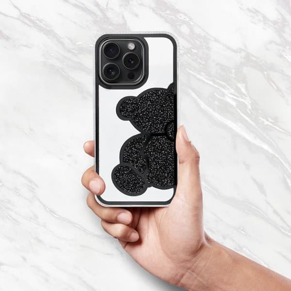 Telefontaske til iPhone 15 Pro Bamse - Sort