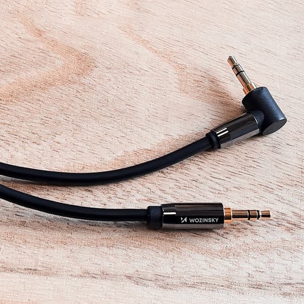 Wozinsky AUX Kabel Vinklet Mini Jack 2m - Sort