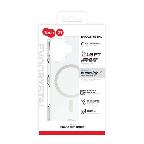 Tech21 Evo Crystal MagSafe Apple iPhone 17 Kirkas/Hopea