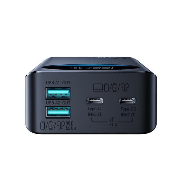Joyroom Powerbank 20000 mAh 45W 2xUSB-A 2xUSB-C med Display - Sort
