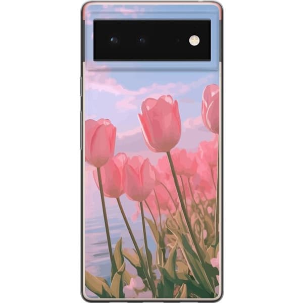 Mobilskal till Google Pixel 6 med Rosa Tulpaner
