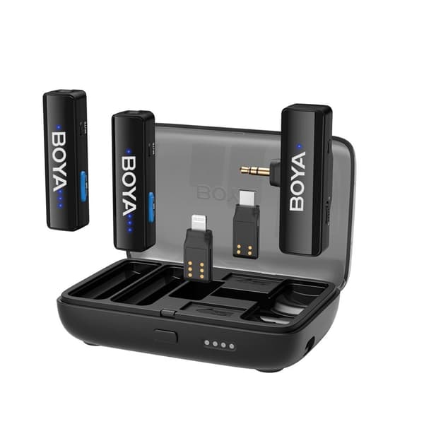 BOYA Mikrofon BOYALINK V2.0 3,5 mm trådløst X2-system Lightning USB-C