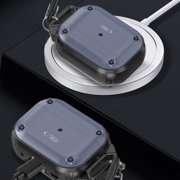 Tech-Protect Apple Airpods Pro 1/2 Skal Rough Hook - Stålblå