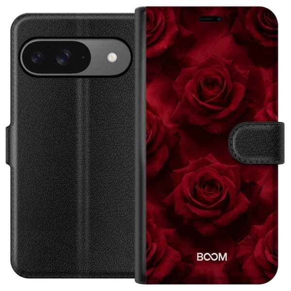 Plånboksfodral till Google Pixel 9 med Crimson Rose