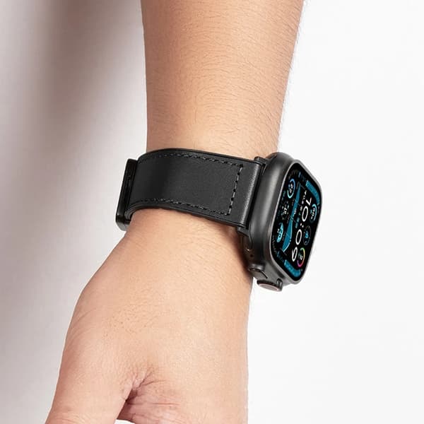 Forcell Apple Watch (38/40/41) Armbånd Læder - Sort