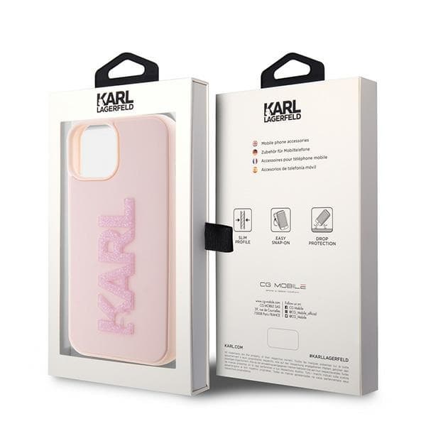 Karl Lagerfeld iPhone 15 Plus MagSafe 3D Gummi Glitter