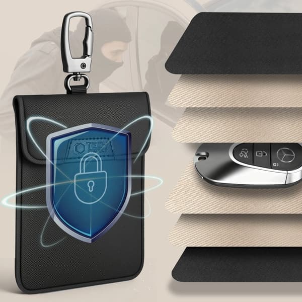 Tech-Protect RFID-beskyttelse Faraday nøglefri bilnøgleetui - sort