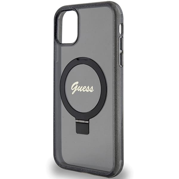 Guess telefontaske til iPhone 11/Xr MagSafe Ringstativ Script Glit MagSafe