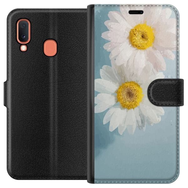 Plånboksfodral till Samsung Galaxy A20e med Sommarblommor