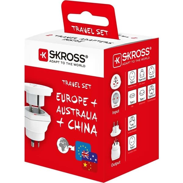 SKROSS Strømadapter Combo World - Hvid