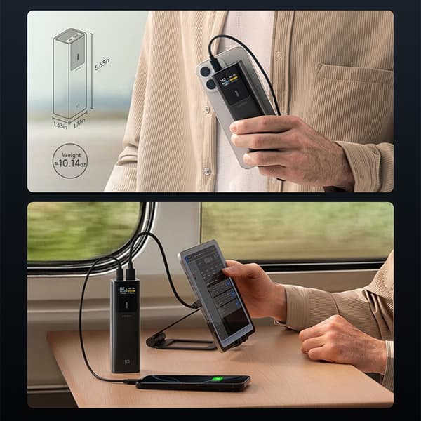 Cuktech Powerbank 10000 mAh 150W USB-C USB-A - Musta