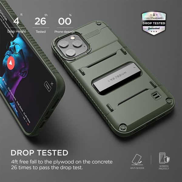VRS DESIGN Damda QuickStand Skal iPhone 12 Mini - Grön