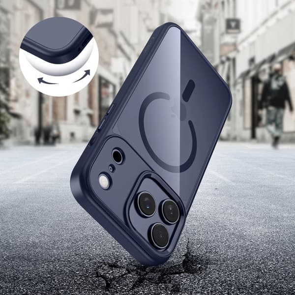 Tech-Protect Mobilskal till iPhone 17 Pro Magsafe - Mörkblå/Clear