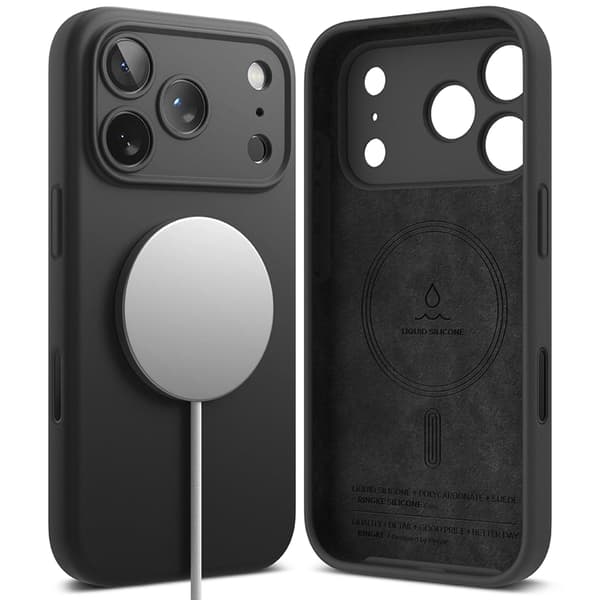 Ringke Telefontaske til iPhone 17 Pro Max Magsafe Magnetisk Silikone - Sort