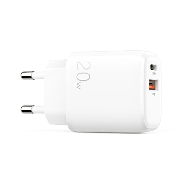 SiGN Snabbladdare USB & USB-C PD 3.5A 20W - Vit