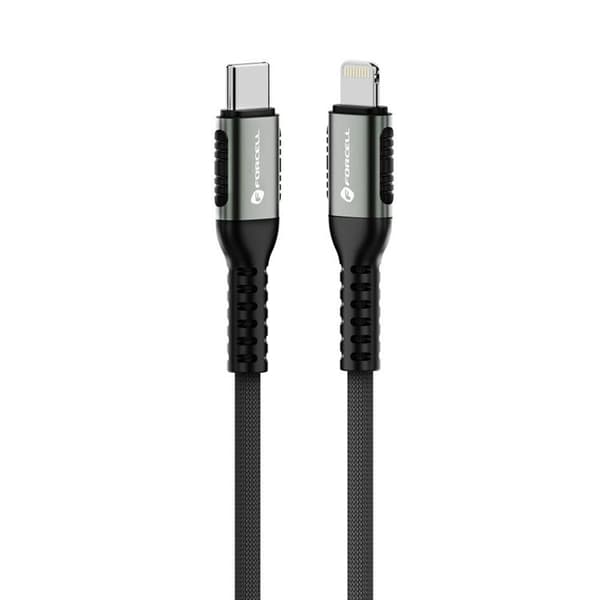 Forcell USB-C–Lightning-kaapeli 27W 1.2m - Musta