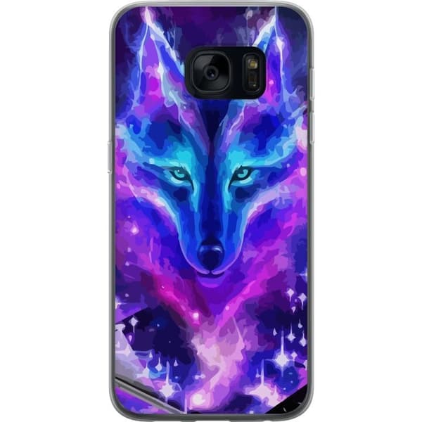 Telefontaske til Samsung Galaxy S7 med Neon Wolf