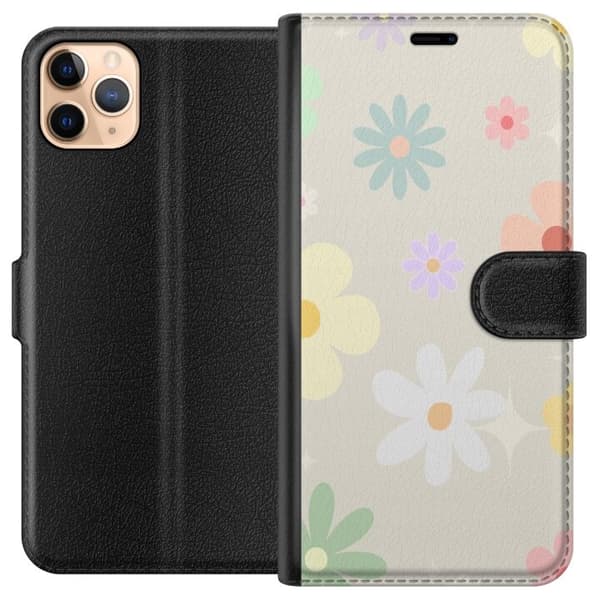 Apple iPhone 11 Pro Max Pung Taske med Fejende Blomster