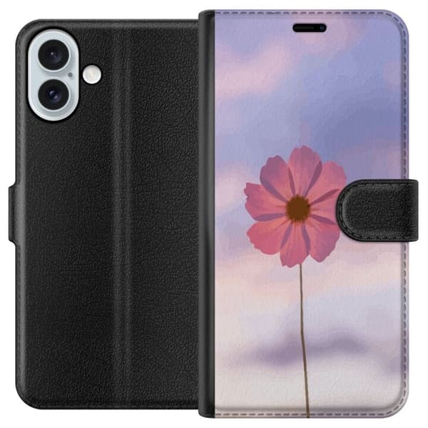 Plånboksfodral till Apple iPhone 16 Plus med Rosa blomma