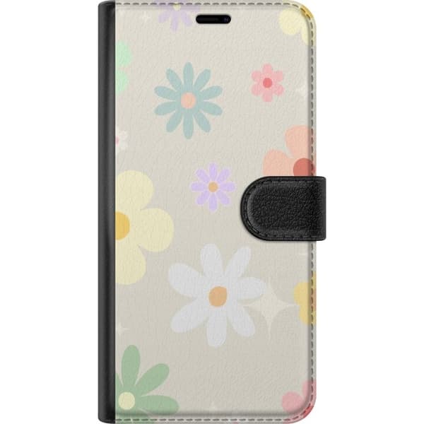 Plånboksfodral till Apple iPhone 15 Pro med fejdande blommor