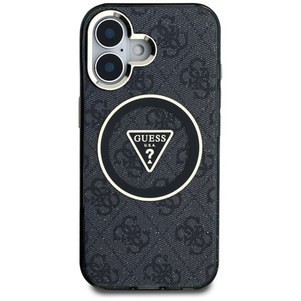 Guess Telefontaske til iPhone 16 Magsafe Glitter - Sort