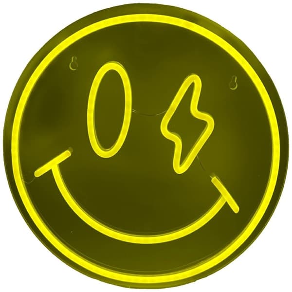 Beline Neon Light Smiling Face - Keltainen