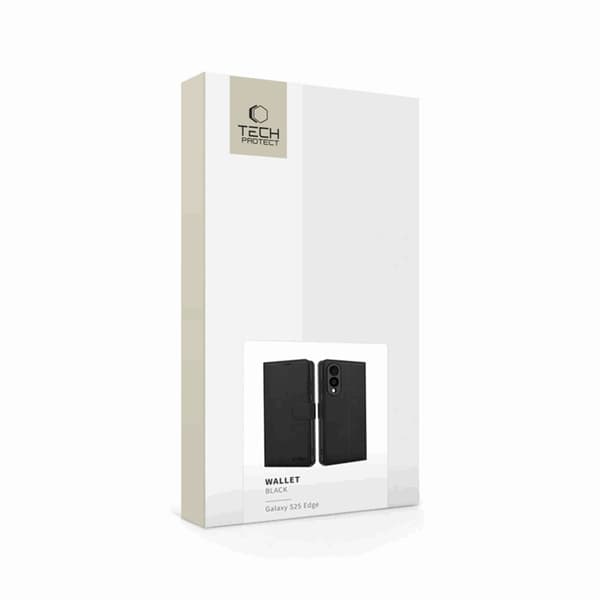Tech-Protect Galaxy S25 Edge Plånboksfodral - Svart