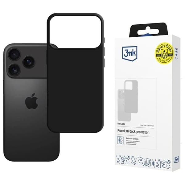 3MK Matta iPhone 17 Pro Max -kuori - Musta