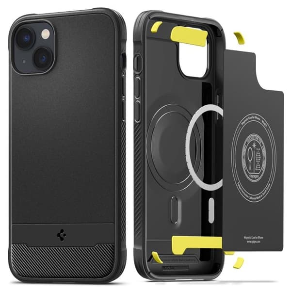 Spigen iPhone 14 Etui Magsafe Mag Rugged Armor - Mat Sort