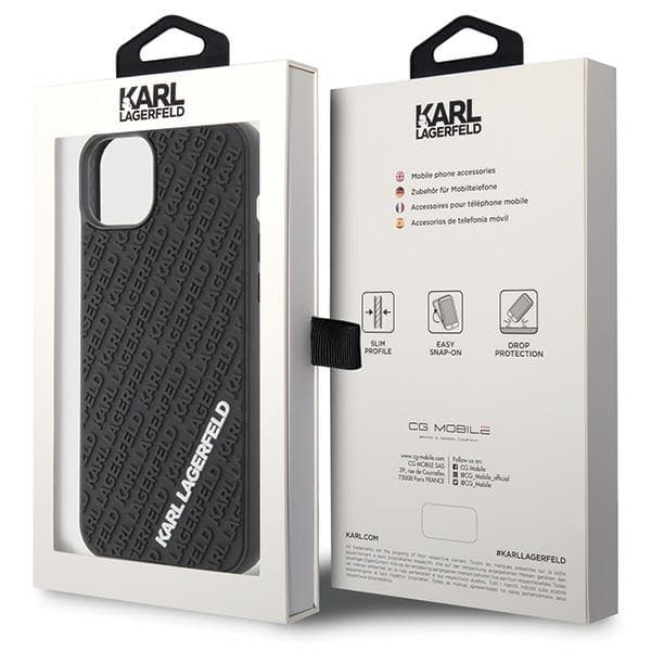 Karl Lagerfeld iPhone 15 Plus Etui MagSafe 3D Gummi Multi Sort