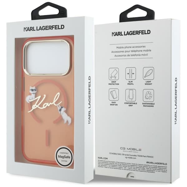 Karl Lagerfeld Mobilskal till iPhone 17 Pro Magsafe Choupettes Karl Script Logo