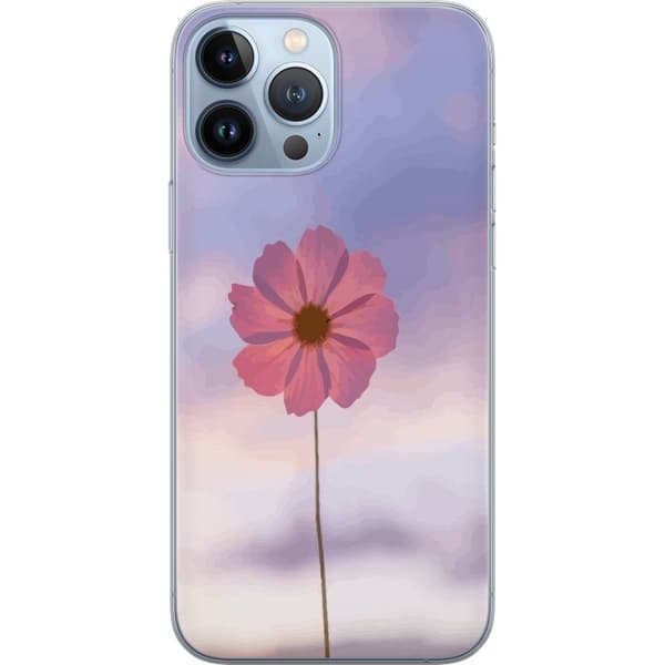 Telefontaske til Apple iPhone 13 Pro Max med lyserød blomst
