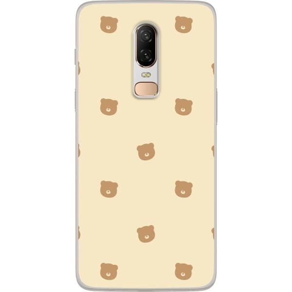 Taske til OnePlus 6 med bjørnemønster
