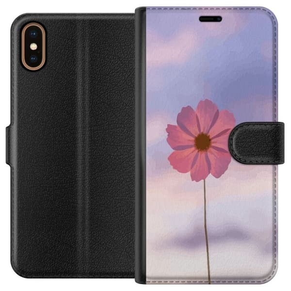 Pung Taske til Apple iPhone X med Lyserød Blomst