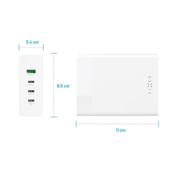 FIXED Supersnabb GaN Desktop Laddare 200W 3xUSB-C/USB-A
