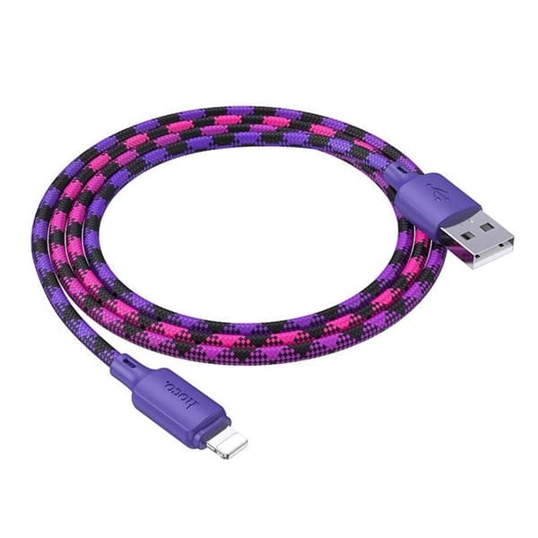 HOCO USB-A till Lightning Kabel 2.4A 1m Nylon X116 - Gradient Lila