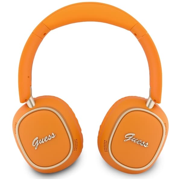 Guess On-Ear Hörlurar Bluetooth ENC Rectangle Metal Script - Orange