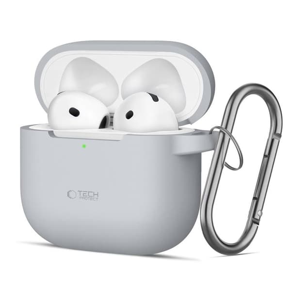 Tech-Protect Airpods 4 Cover Silikone Krog - Crayon Grey