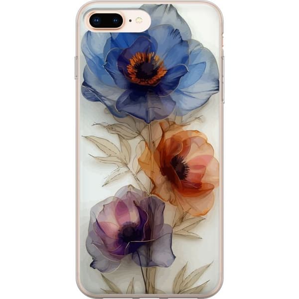 Taske til Apple iPhone 8 Plus med silkeblomster